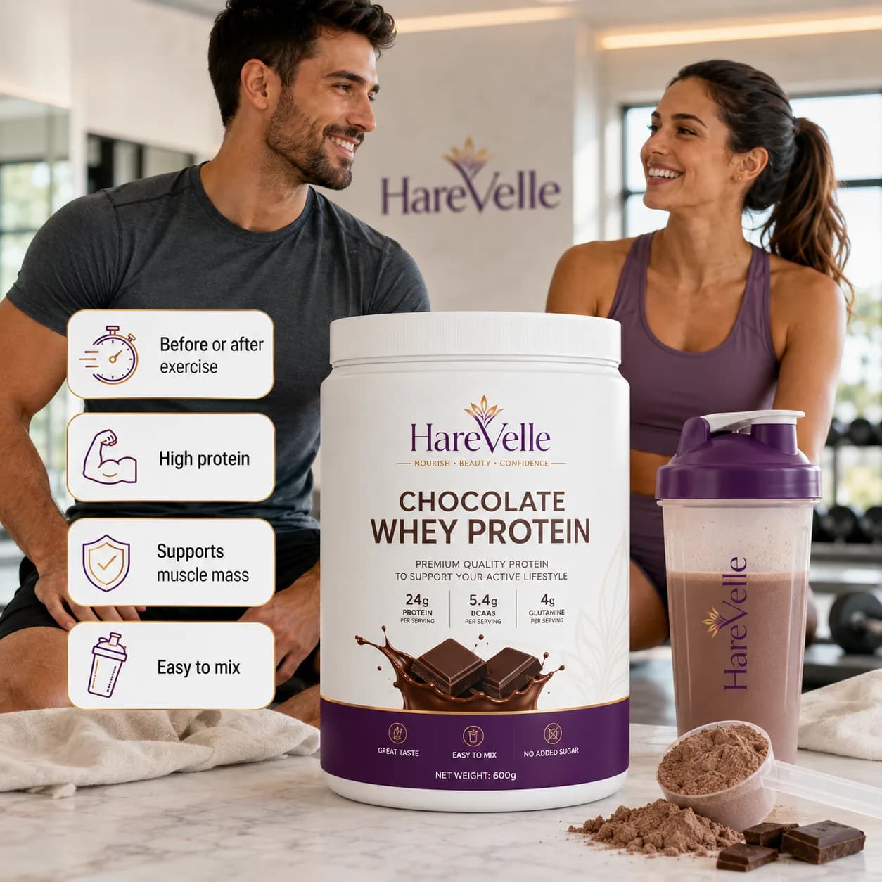 Chocolate Whey Protein mixing directions and serving information