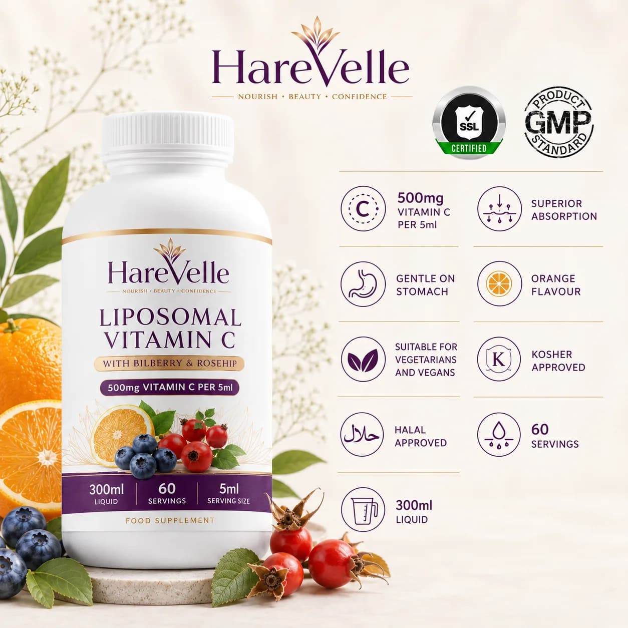 Liposomal Vitamin C directions and dosage information