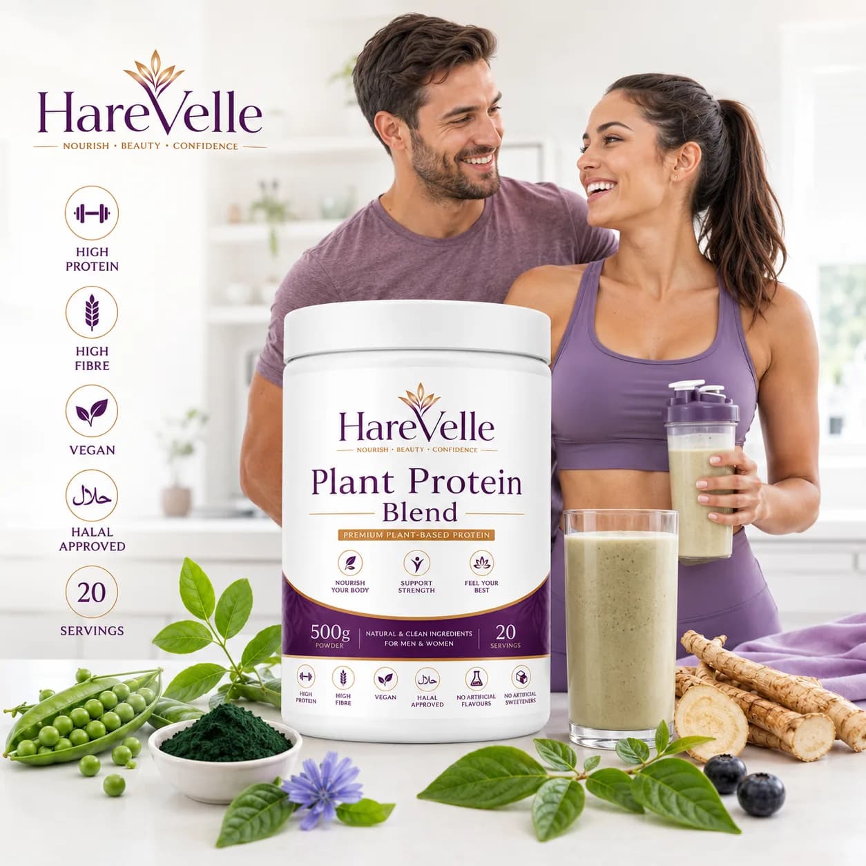 Plant Protein Blend mixing directions and serving information