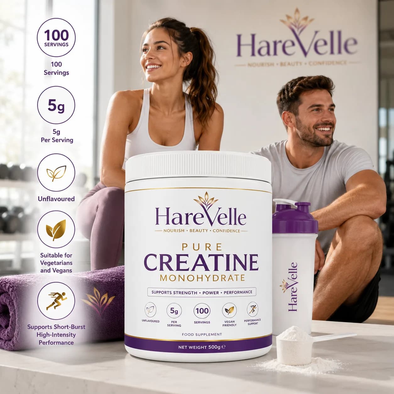Pure Creatine Monohydrate mixing directions and serving information