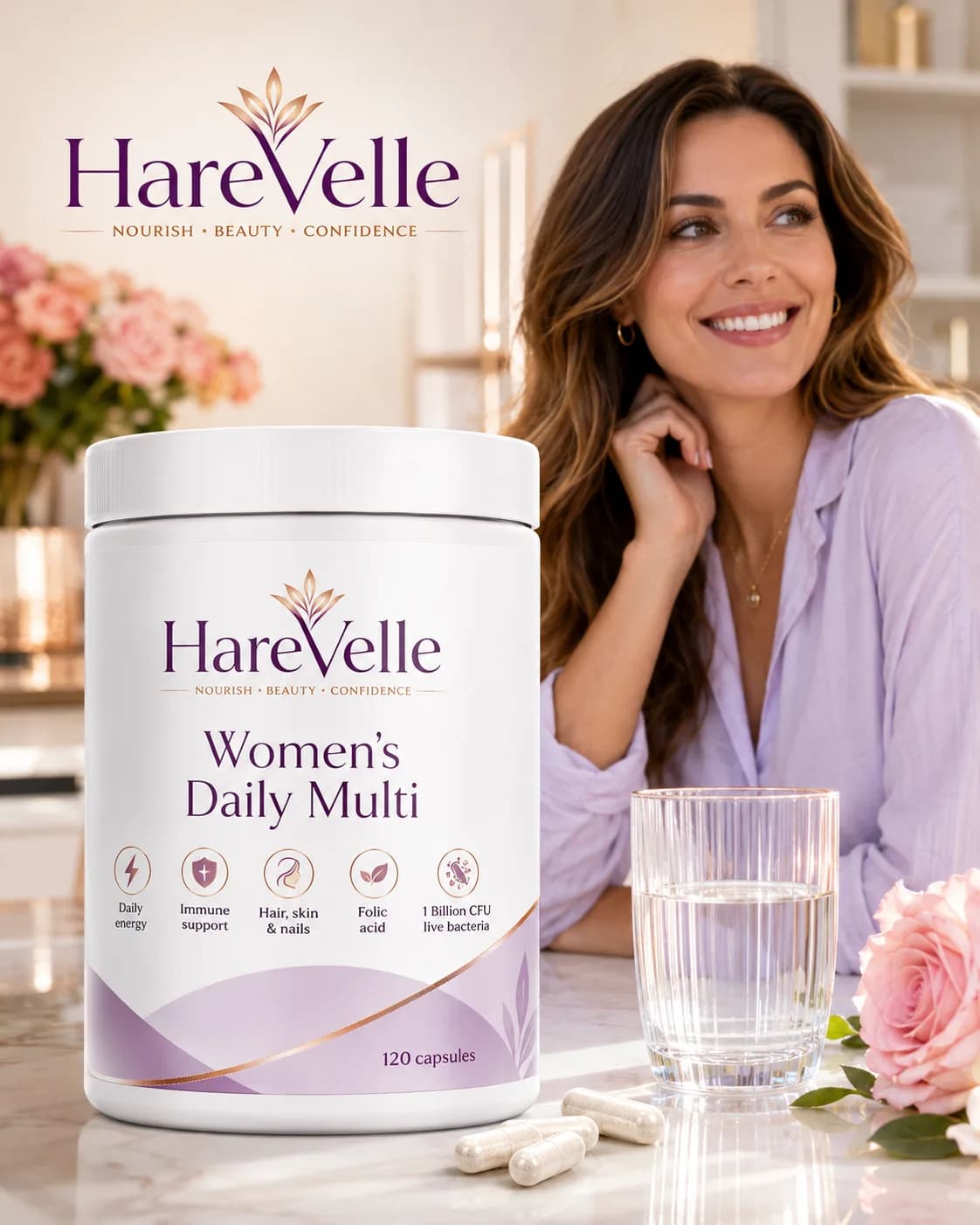 Women’s Daily Multi directions and suitability information panel